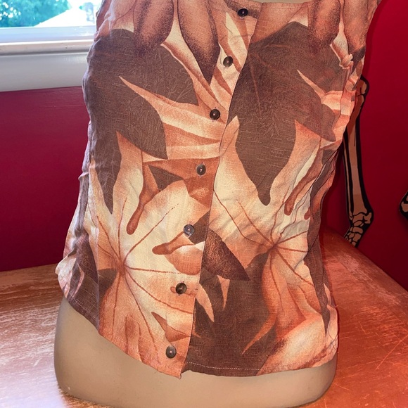 100% Silk Vintage Izod Sleeveless Blouse - Picture 4 of 6